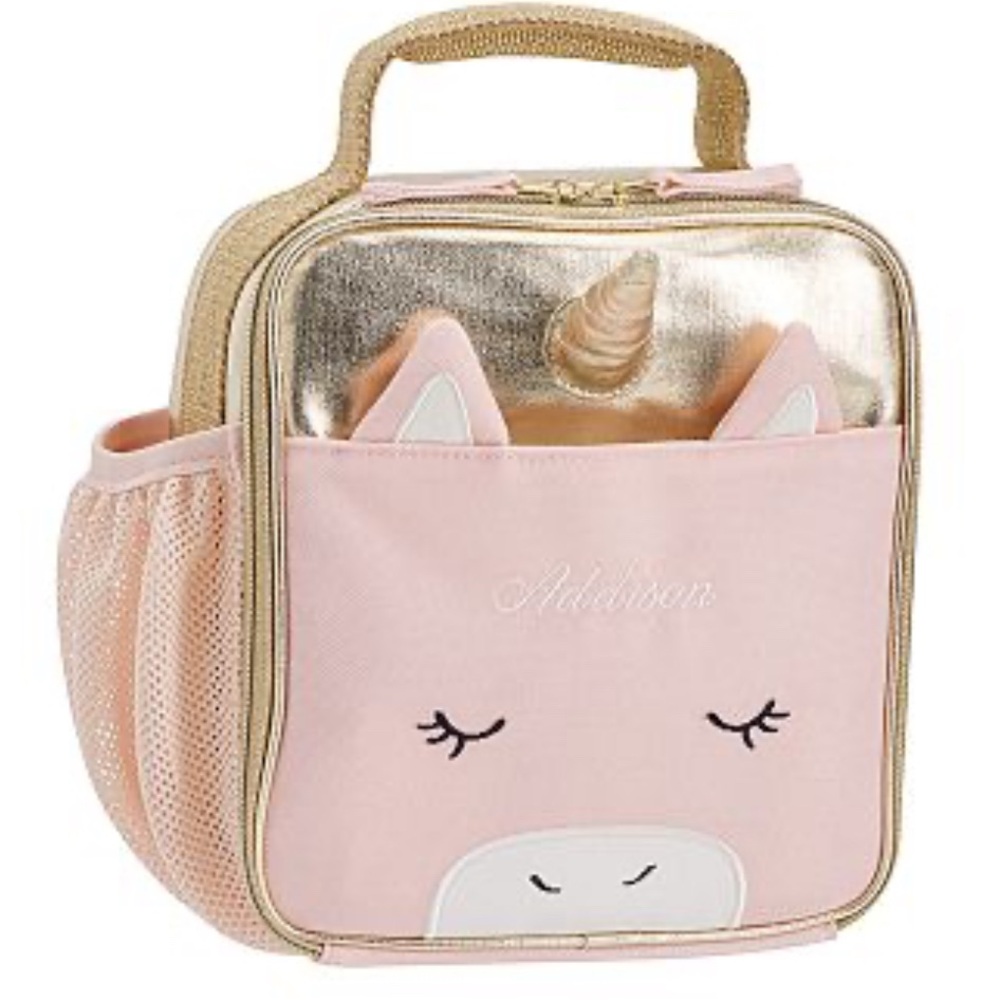 Pottery Barn Kids Pink and Gold Unicorn Bag